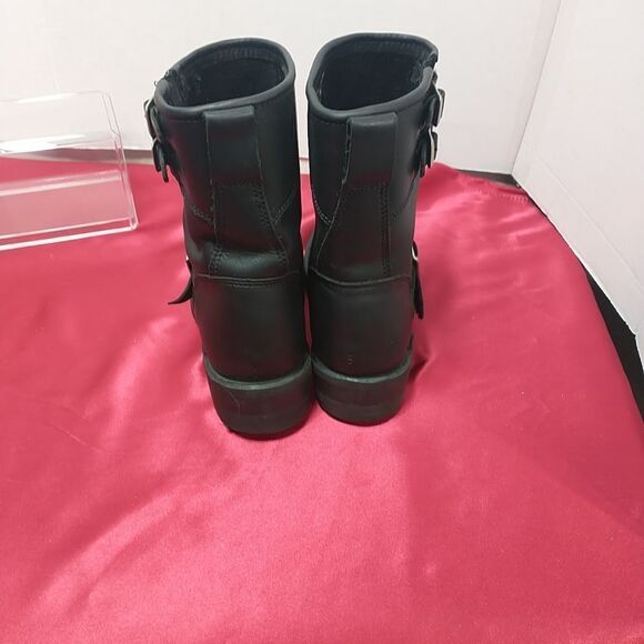 River Road Womens SZ 7 Twin Buckle Motorcycle Boots. Condition is Pre-owned - Picture 5 of 8